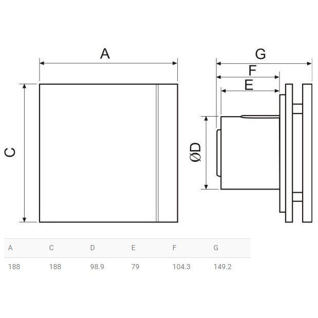 Ventiliatorius Soler &amp; Palau SILENT-100 CRZ DESIGN - 3C (220-240V 50HZ) RE