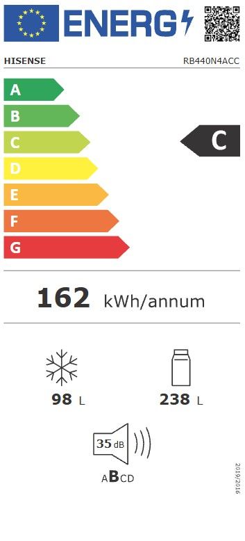 Šaldytuvas Hisense RB440N4ACC Šaldytuvas Hisense RB440N4ACC