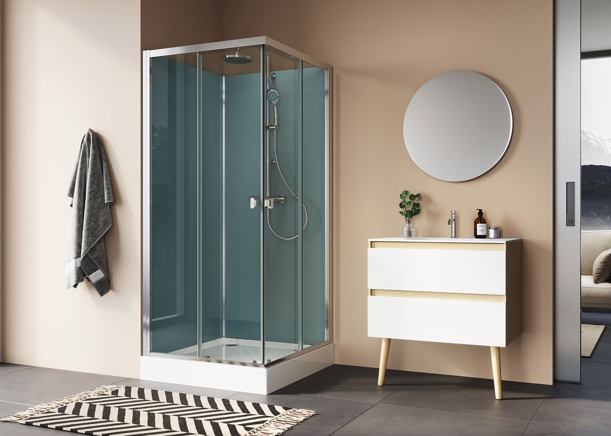 Dušo boksas RONAL MODUL 1200 su stumdomom durim 800x800 28083P2 Dušo boksas RONAL MODUL 1200 su stumdomom durim 800x800 28083P2