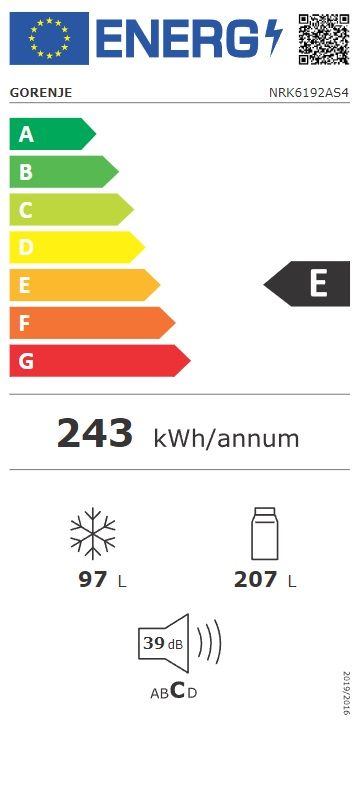 Šaldytuvas GORENJE NRK6192AS4