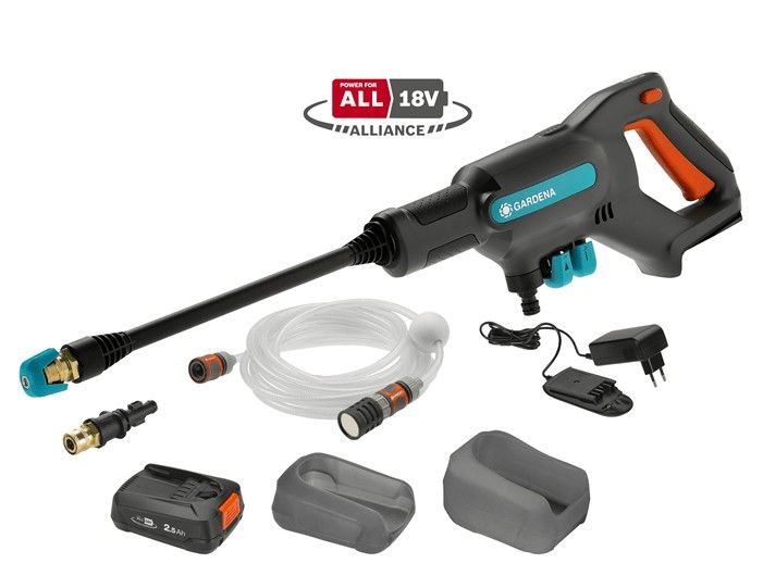 Vidutinio slėgio akumuliatorinė plovykla Gardena AquaClean 24 / 18V P4A, 14800-20 9704891-01 Vidutinio slėgio akumuliatorinė plovykla Gardena AquaClean 24 / 18V P4A, 14800-20 9704891-01