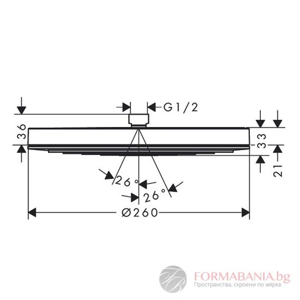 Dušo galva HG Pulsify S 260 1jet, mat. balta 24140700