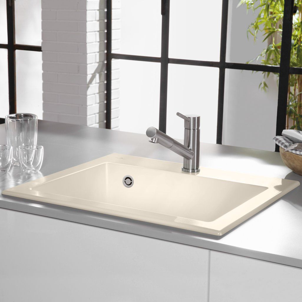 Keramikinė plautuvė VILLEROY & BOCH SUBWAY 60 S CeramicPlus 60x51cm, dramblio kaulo, 330901FUHL2