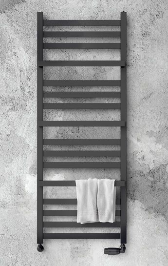 Rankšluosčių džiovintuvas Regnis Lox Duo 30x116 cm, matinė juoda (struktūrinė)