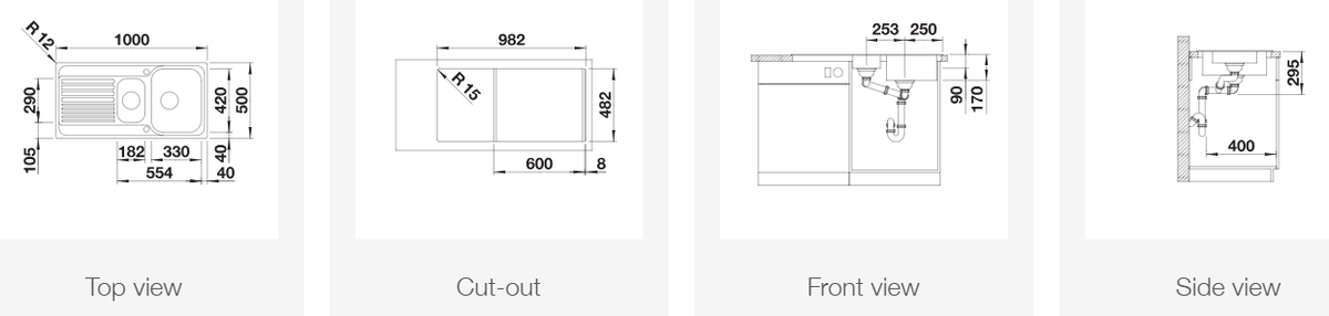 Plieninė plautuvė BLANCO TIPO II 6 S RV SST NATURAL M.AF