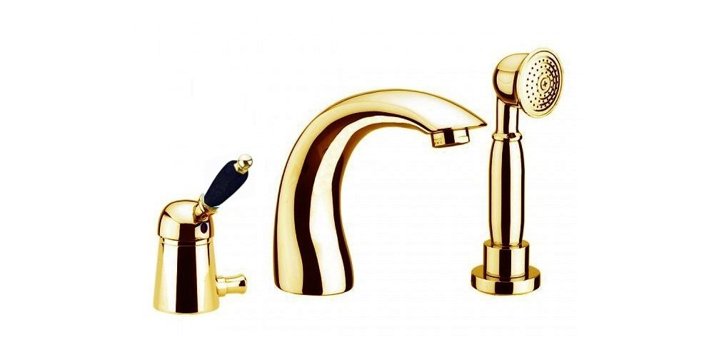 Maišytuvas vonios kraštui Fiore IMPERIAL BLACK 3 dalių, aukso sp., 89OO5105