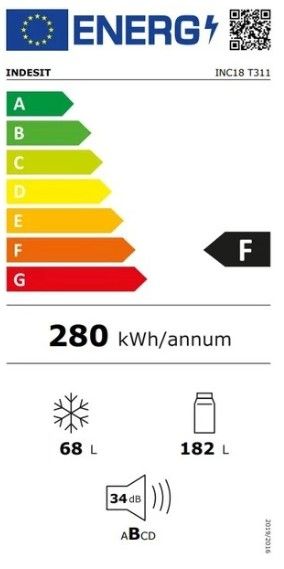 Įmontuojamas šaldytuvas Indesit INC18 T311 Įmontuojamas šaldytuvas Indesit INC18 T311