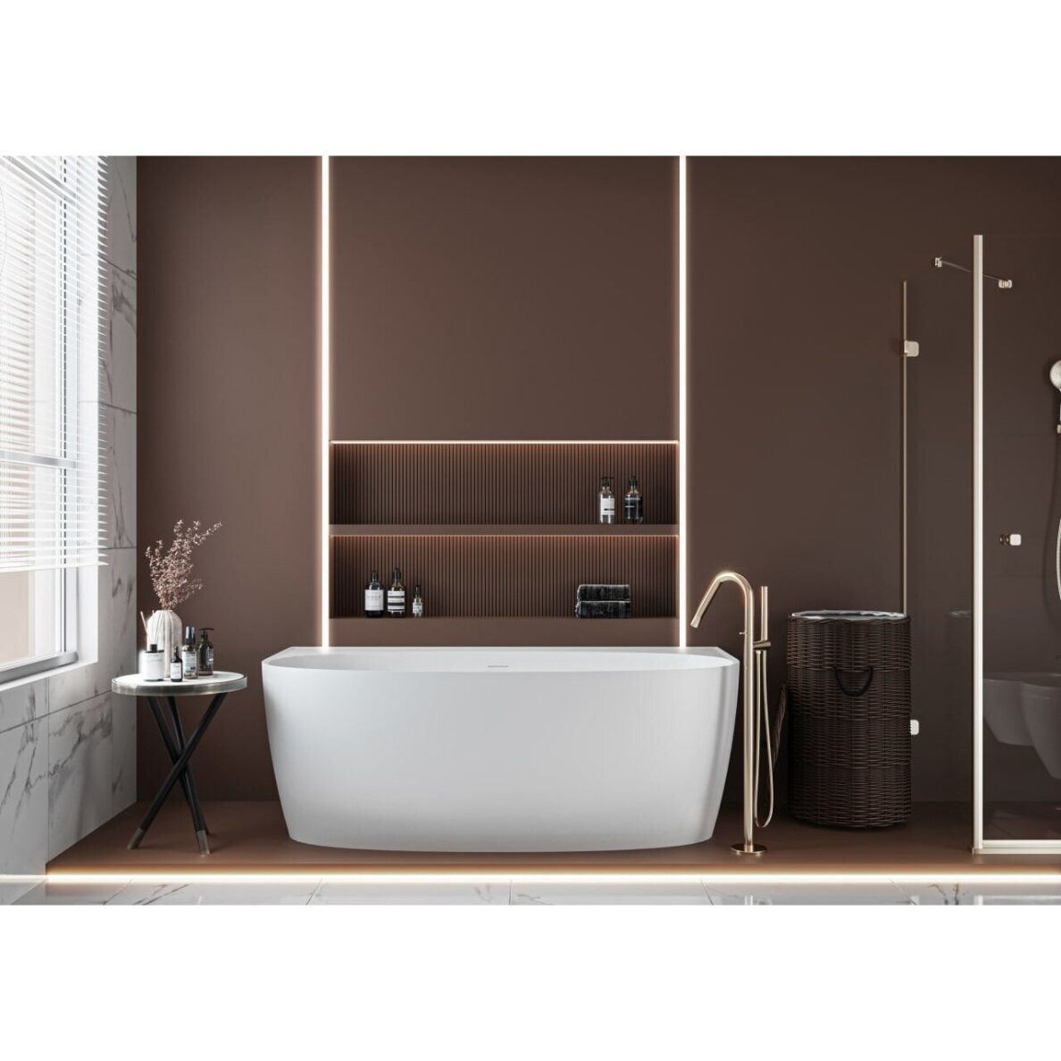 Lieto akmens vonia Bathesa Ronda 160x85 cm
