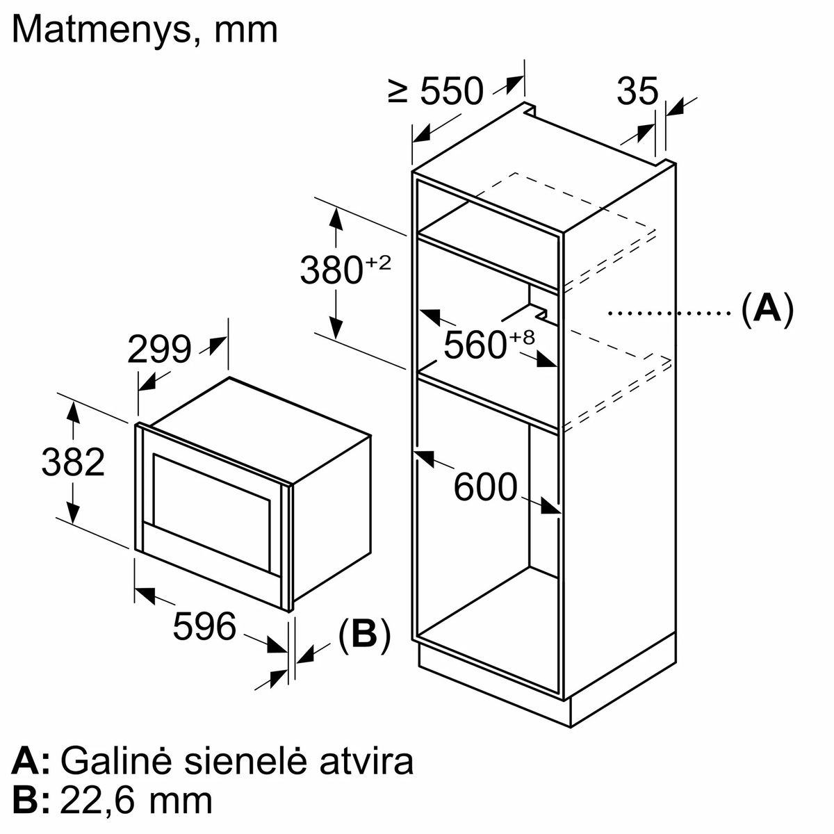 Įmontuojama mikrobangų krosnelė Neff N 70, NR9WR21Y1