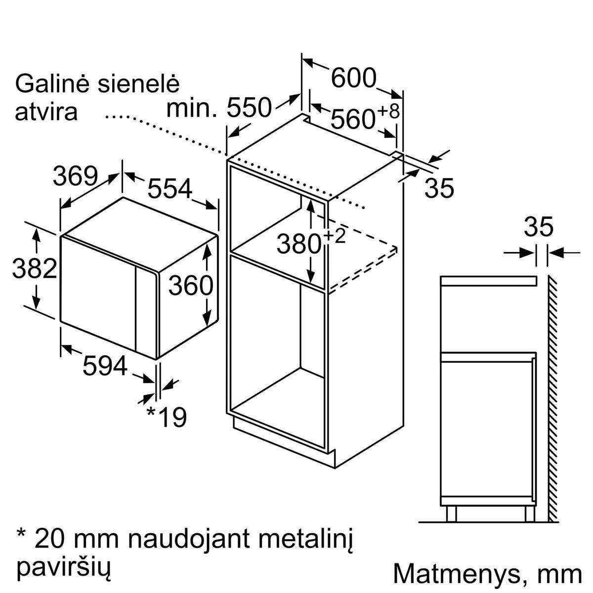 Įmontuojama mikrobangų krosnelė Bosch, Serija 4, BEL454MB1F, su griliu Įmontuojama mikrobangų krosnelė Bosch, Serija 4, BEL454MB1F, su griliu