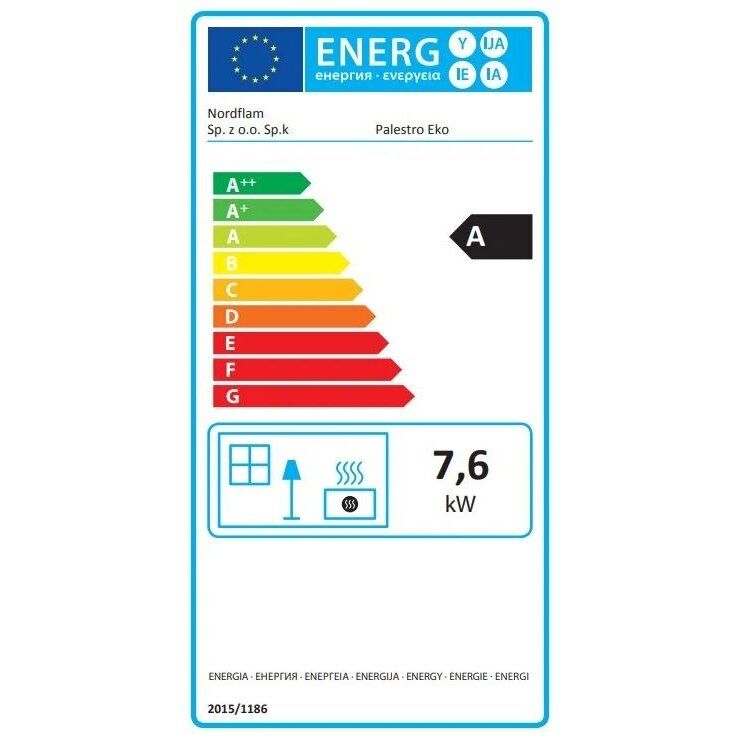 Kieto kuro krosnelė Nordflam PALESTRO, 7,6 kW