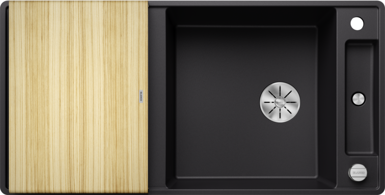Silgranitinė plautuvė BLANCO AXIA III XL 6 S-F SILG PDUR Juoda Z.ES InFino M.AF