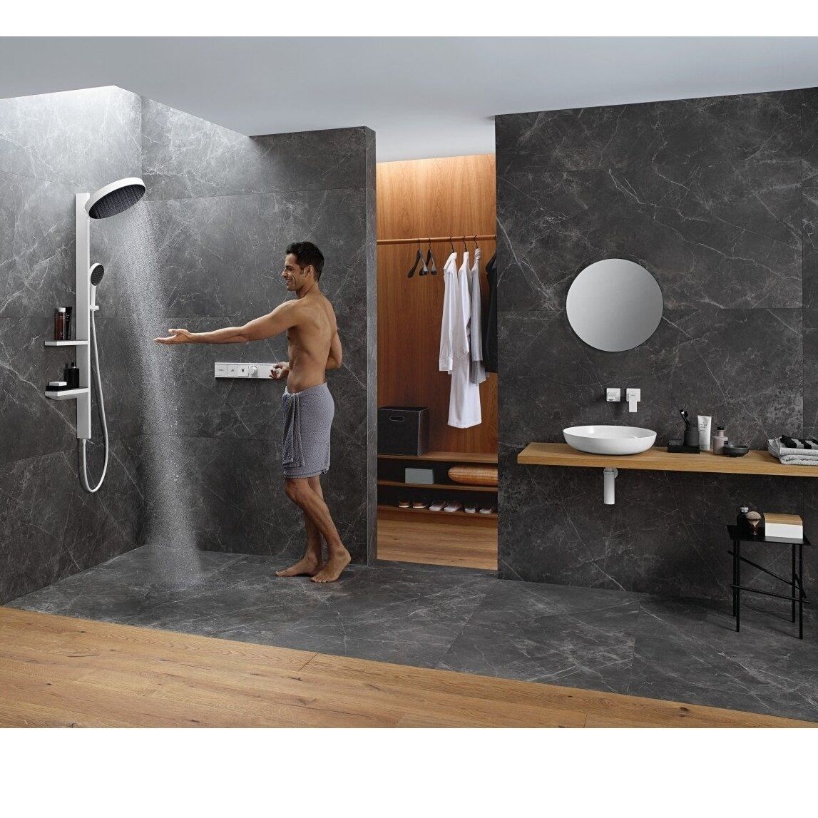 Dušo komplektas Hansgrohe Rainfinity Showerpipe 360 1jet, chromas 26842000