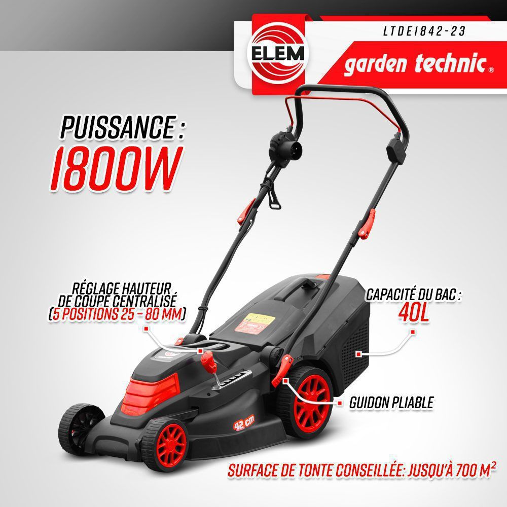 Elektrinė vejapjovė Elem Garden Technic, 1800 W