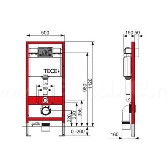 WC rėmas TECEbase 4-in-1 su vandens nuleidimo plokštele TECEambia, chromo blizgi, 9400405