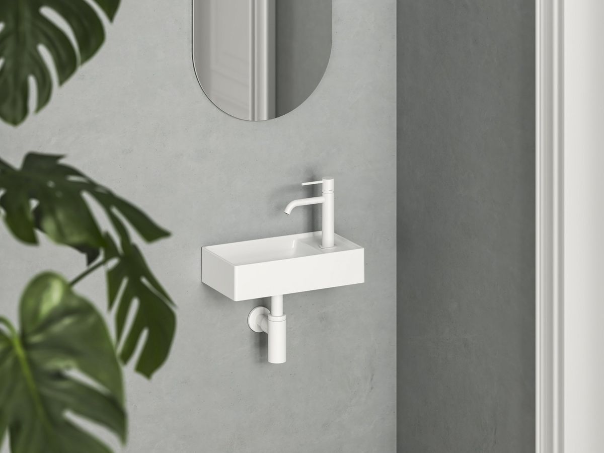 Praustuvas Veda Ravak Wall 40 D Mini, su skyle maišytuvui, baltas, XJXP1240000 Praustuvas Veda Ravak Wall 40 D Mini, su skyle maišytuvui, baltas, XJXP1240000