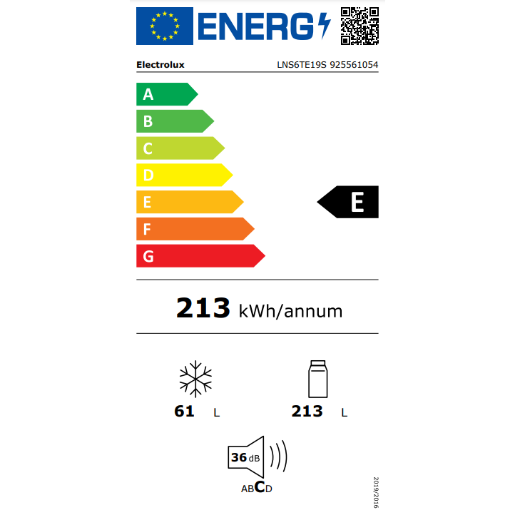 Įmontuojamas šaldytuvas Electrolux LNS6TE19S