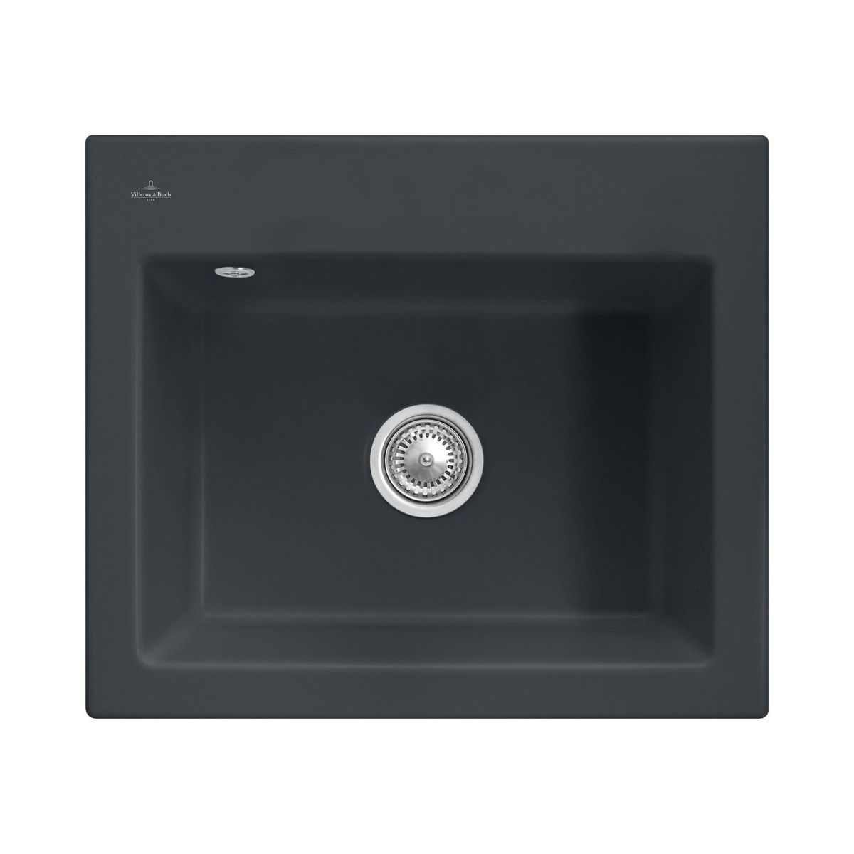 Villeroy & Boch Subway 60 S Pure Black keraminė virtuvinė plautuvė, su skykle nr. 2 , 330901R7HL2