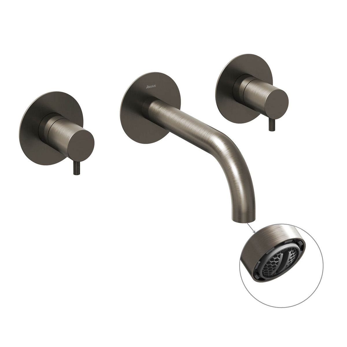 Potinkinis praustuvo maišytuvas Ravak Espirit , 3 dalių su korpusu, Graphite Brushed X070313