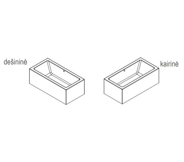 Vonia Riho Rethink Cubic Plug&Play 170x75 cm, dešininė