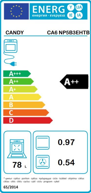 Orkaitė Candy CA6 NP5B3EHTB Orkaitė Candy CA6 NP5B3EHTB