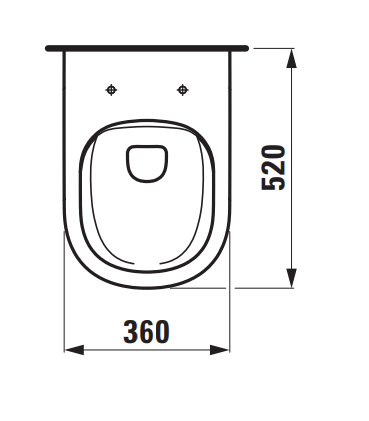 Pakabinamas klozetas Laufen Lua Basic Rimless H8200810000001