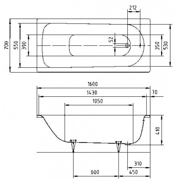 Plieninė vonia Kaldewei Saniform Plus 160x70 cm su EasyClean danga, balta 111700013001BROK2 Plieninė vonia Kaldewei Saniform Plus 160x70 cm su EasyClean danga, balta 111700013001BROK2