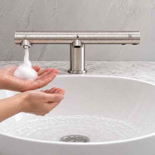 Sensorinis maišytuvas „IMPECO TAP 3 viename“ su muilo dozatoriumi ir rankų džiovintuvu, nerūdijančiojo plieno,HD1TAP