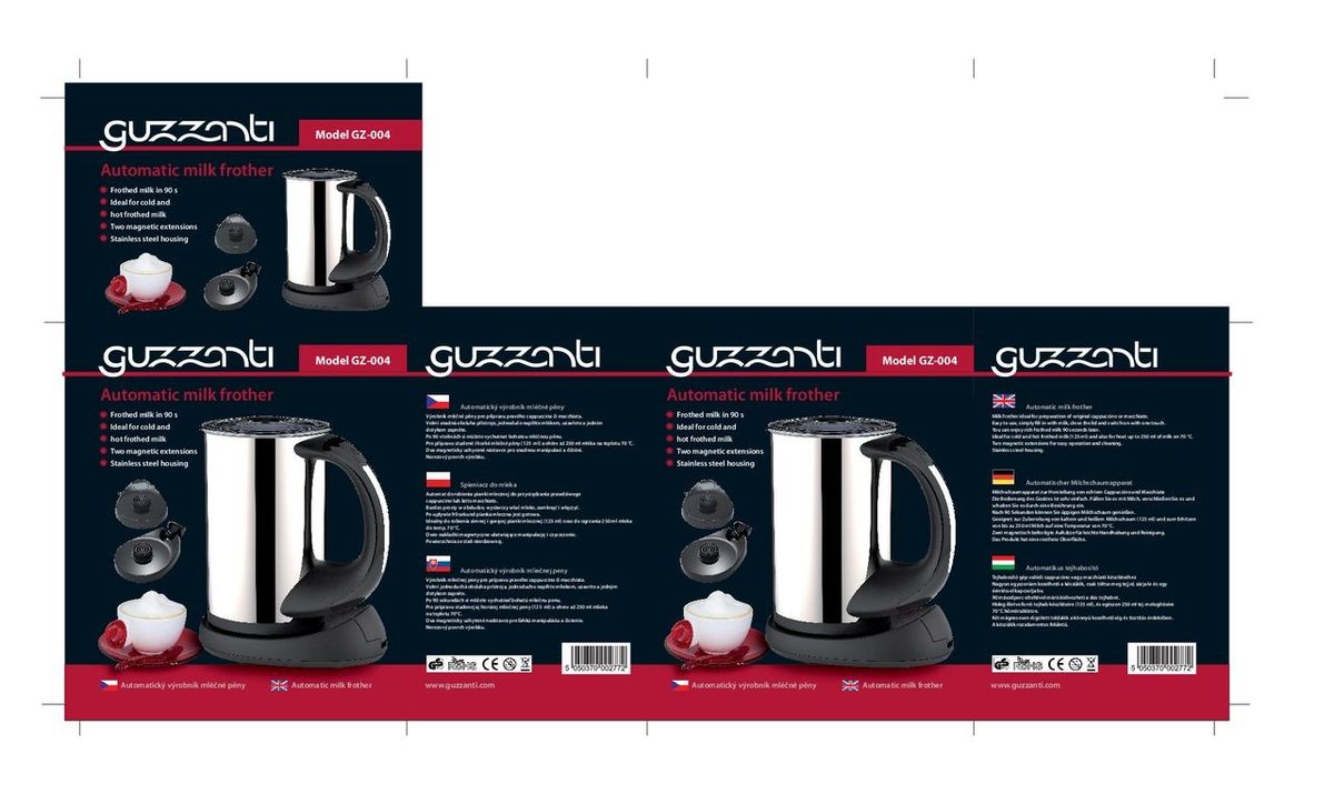 Pieno putų plaktuvas GUZZANTI GZ-004 Pieno putų plaktuvas GUZZANTI GZ-004