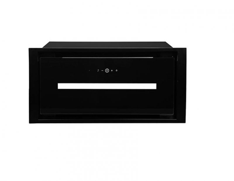 Įmontuojamas 60 cm pločio gartraukis Schlosser HL60TCBL GLASS, juodas, sensorinis vald.