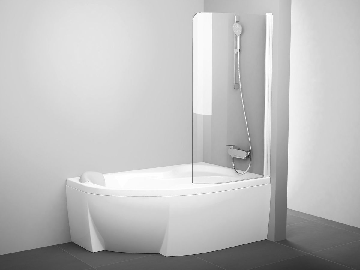 Vonios sienelė Ravak CVSK1 Rosa 160/170 D balta matinė+stiklas Transparent, 7QRS0E00Y1