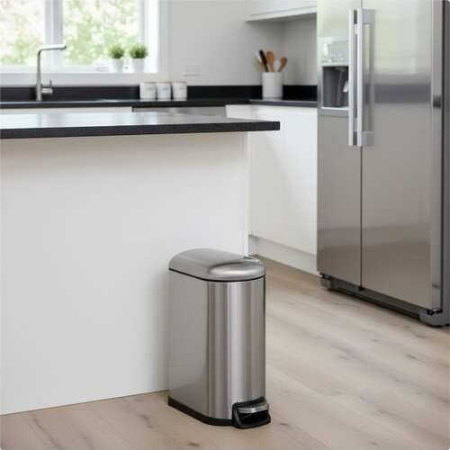 Šiukšliadėžė nerūdijančio plieno, 10 L Pedal Bin, Silver