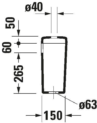 Bakelis Duravit D-Code, pajungimas iš apačios, baltas, 0927100004