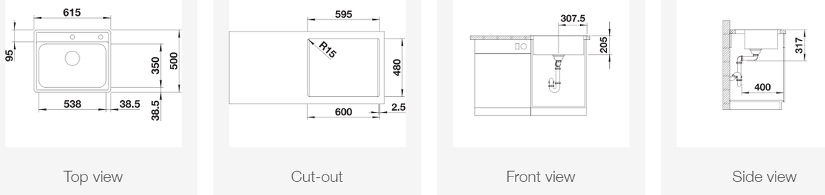 Plieninė plautuvė BLANCO LEMIS 6-IF 2B M.AF