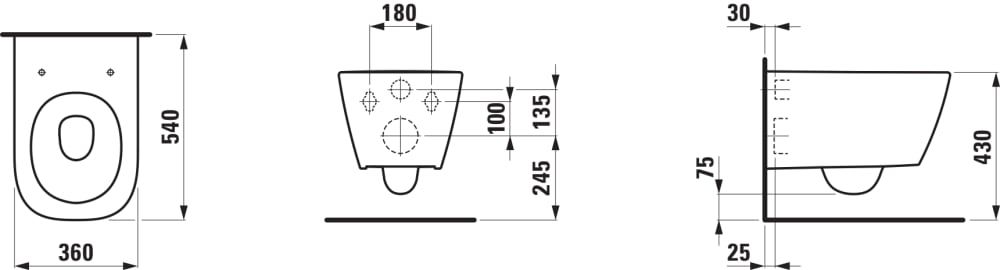 Pakabinamas unitazas Laufen Meda Rimless su Soft Close dangčiu, balta, H8661100000001