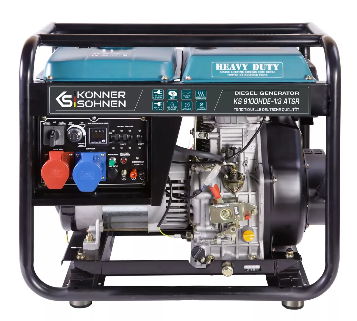 Dyzelinis generatorius 7500W, KS 9100HDE-1/3 ATSR (EURO V), KÖNNER & SÖHNEN Dyzelinis generatorius 7500W, KS 9100HDE-1/3 ATSR (EURO V), KÖNNER & SÖHNEN