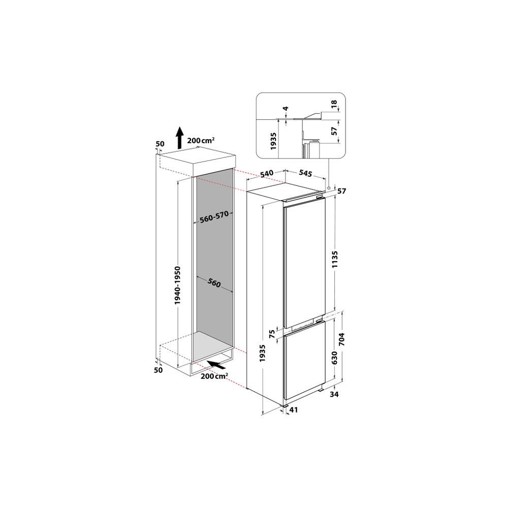 Šaldytuvas Whirlpool WHC20 T573 P