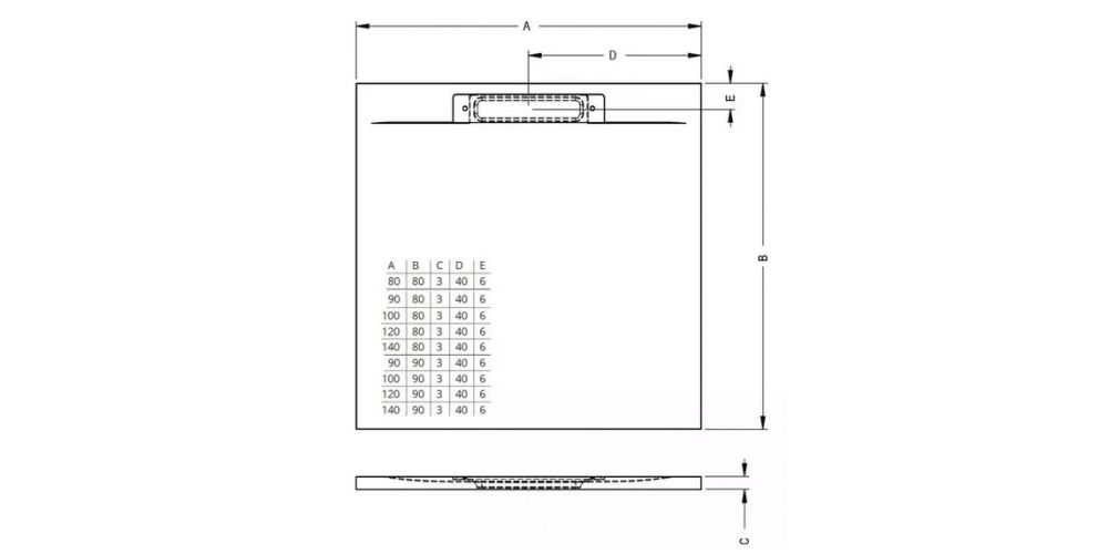 Dušo padėklas Riho Isola 100x100 cm, baltas, D007024105
