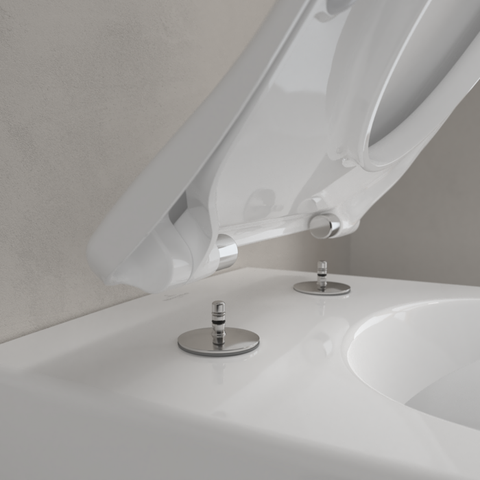 Komplektas: rėmas Laufen Lis su juoda matine plokštele ir unitazas Villeroy & Boch Subway 2.0 Rimless su Soft Close dangčiu