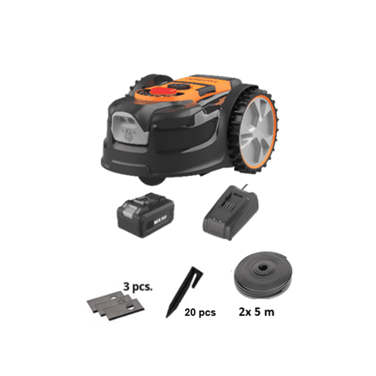 Belaidis vejos pjovimo robotas Lawnmaster, 24 V, 8 Ah, 400 m2 Belaidis vejos pjovimo robotas Lawnmaster, 24 V, 8 Ah, 400 m2