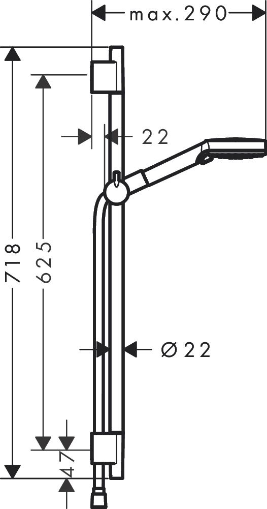 Dušo komplektas HANSGROHE Vernis Blend 100 Vario EcoSmart su S Puro 65 cm dušo stovu, matinė juoda, 26423670 Dušo komplektas HANSGROHE Vernis Blend 100 Vario EcoSmart su S Puro 65 cm dušo stovu, matinė juoda, 26423670