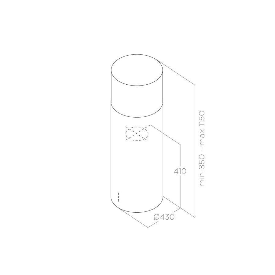 Gartraukis Elica TUBE PRO ISLAND BL MAT/A/43