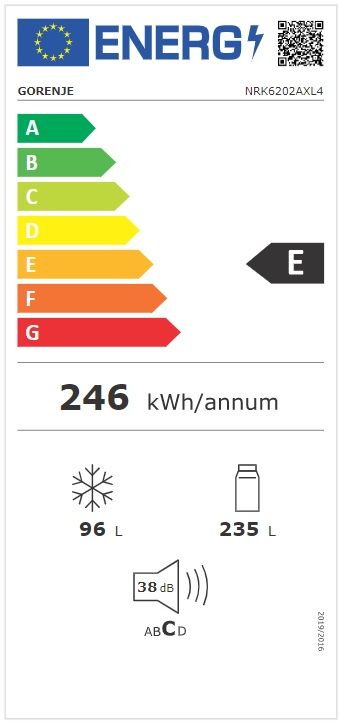 Šaldytuvas GORENJE NRK6202AXL4