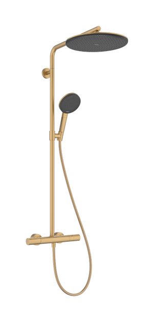 Termostatinė dušo sistema Hansgrohe Raindance Alive S Puro 300 1jet EcoSmart su Ecostat Element, šlifuota bronza, 24593140 Termostatinė dušo sistema Hansgrohe Raindance Alive S Puro 300 1jet EcoSmart su Ecostat Element, šlifuota bronza, 24593140