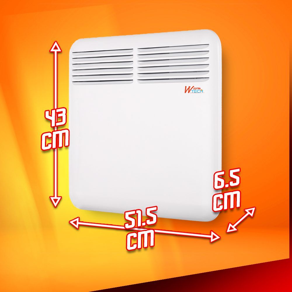 Sieninis konvekcinis šildytuvas Warmtech, 1000 W Sieninis konvekcinis šildytuvas Warmtech, 1000 W
