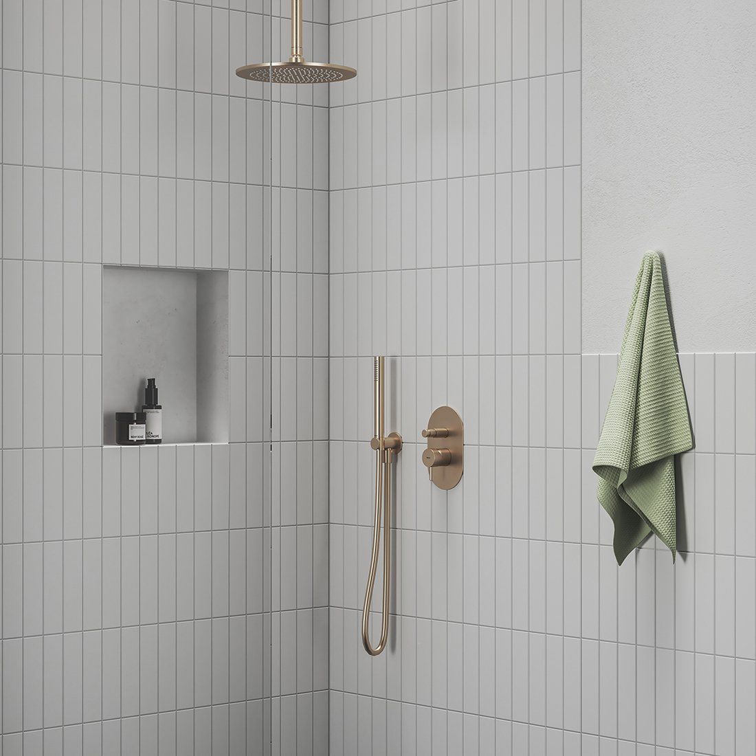 Ravak Potinkinis dušo išvadas su dušo laikikliu, Rose Gold Brushed X07P708