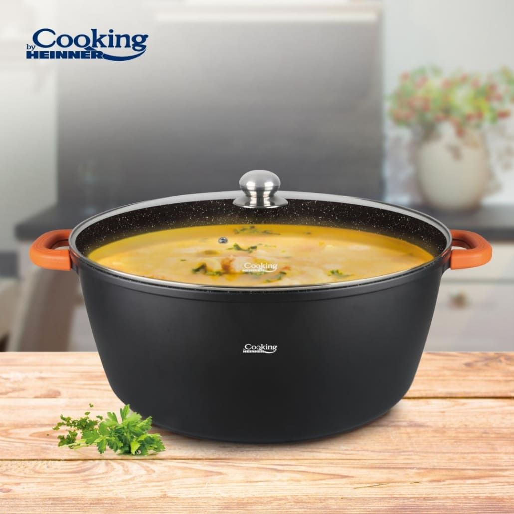 Puodas aliuminio su keramikos danga 23L 44x19cm HR-SCO-A0344A HEINNER