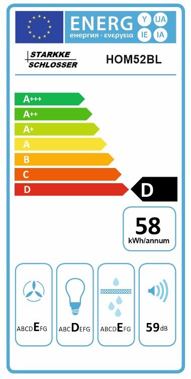 Įmontuojamas 52 cm pločio gartraukis Schlosser HOM52BL, juodas