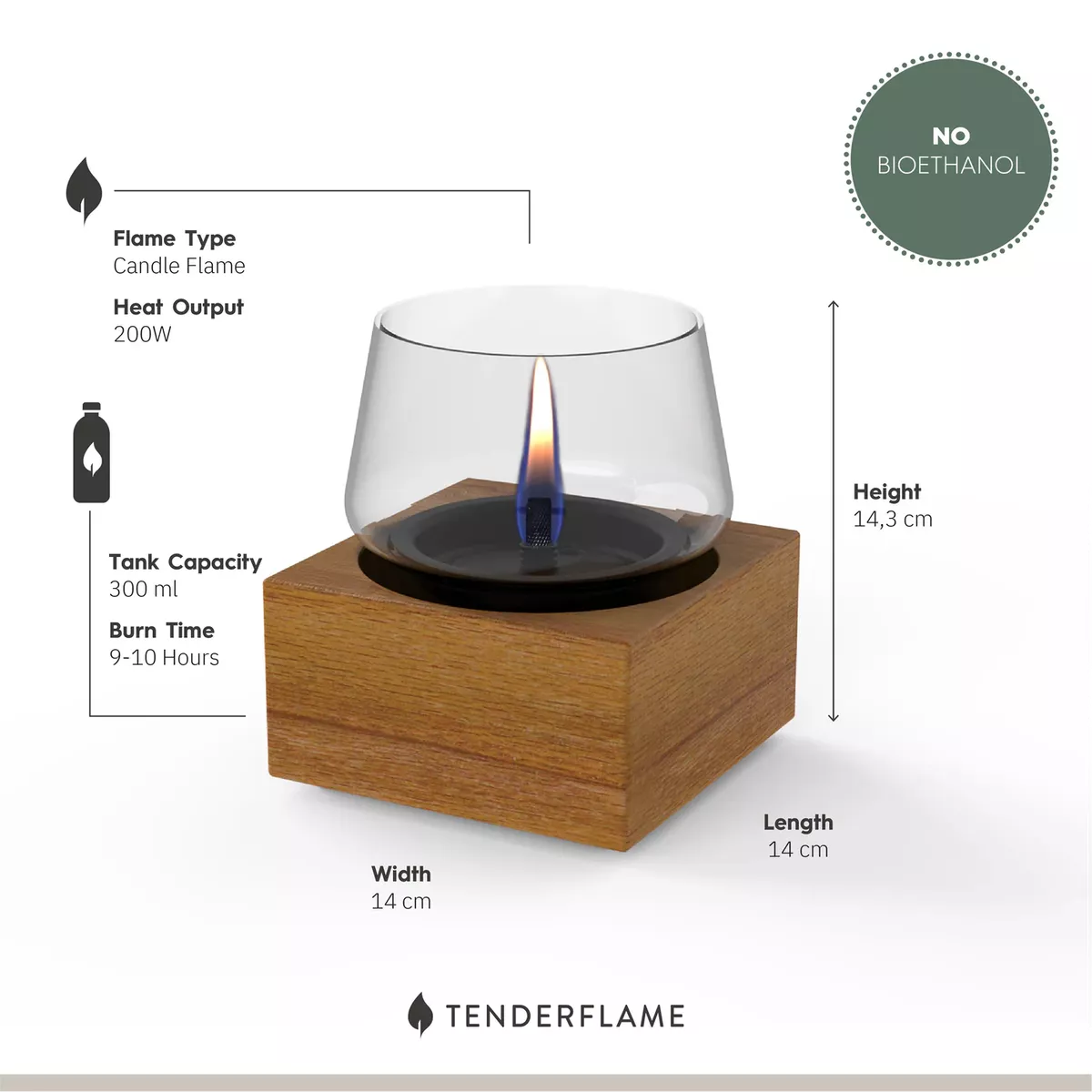 POPPY 14 stalo židinys, naudojamas Tenderfuel skystis