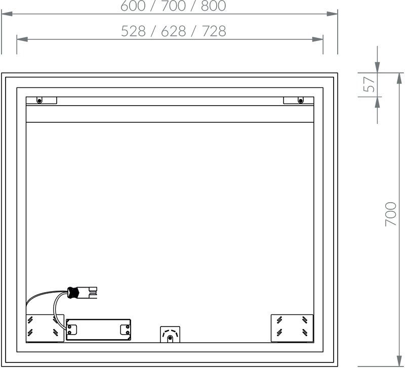 Veidrodis OBLONG I 800x700 LED apšvietimas, X000001564